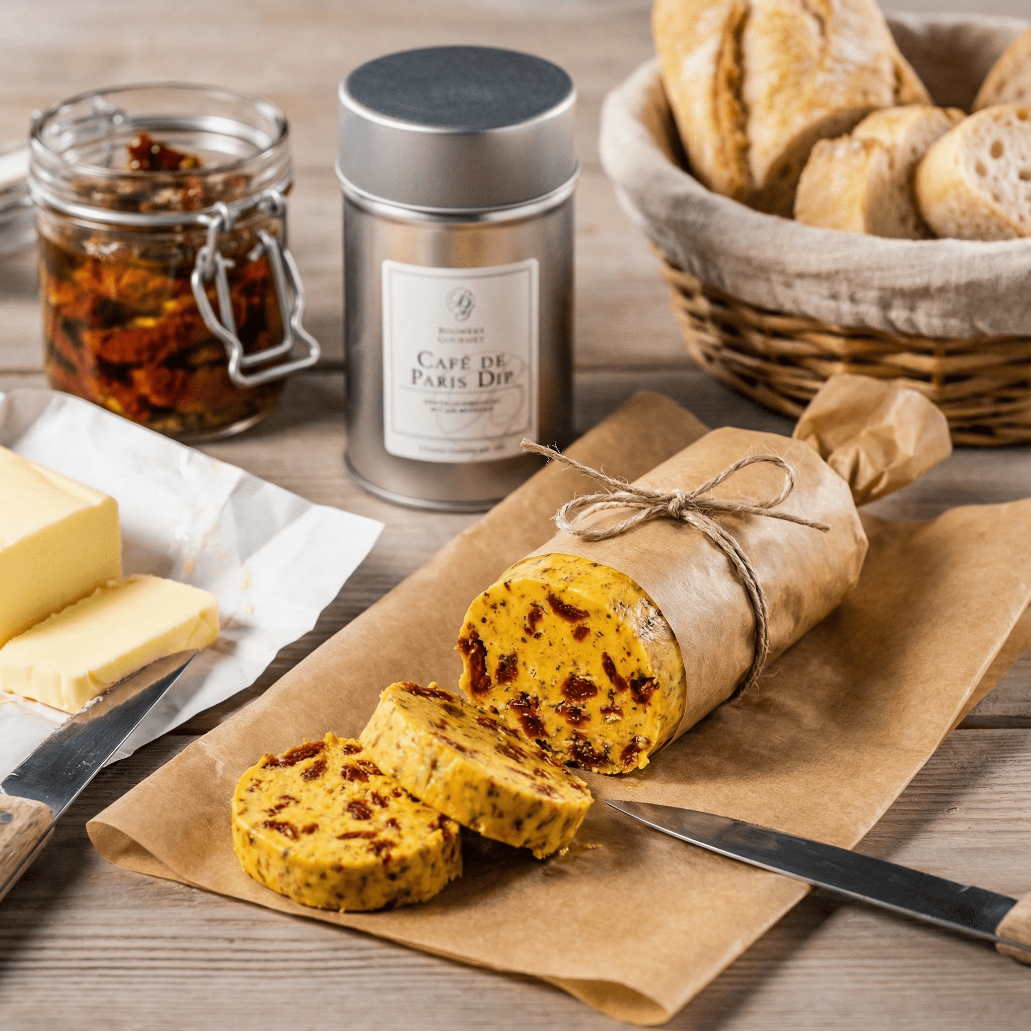 Café de Paris Dip Kräuterbutter mit getrockneten Tomaten