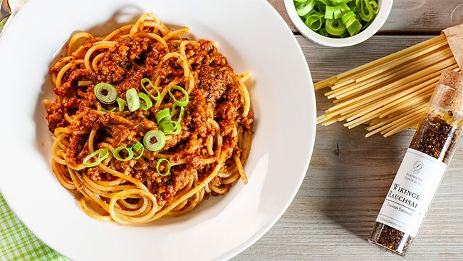 Vegane Bolognese mit Rauchsalz