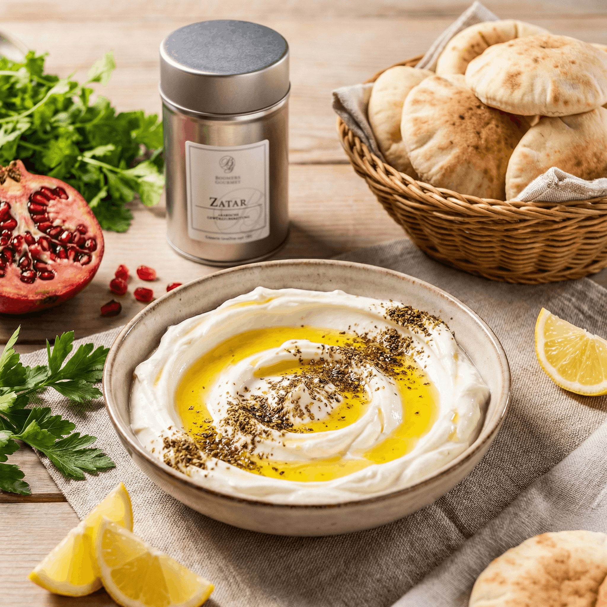 Labneh mit Zatar – Orientalischer Frischkäse-Dip