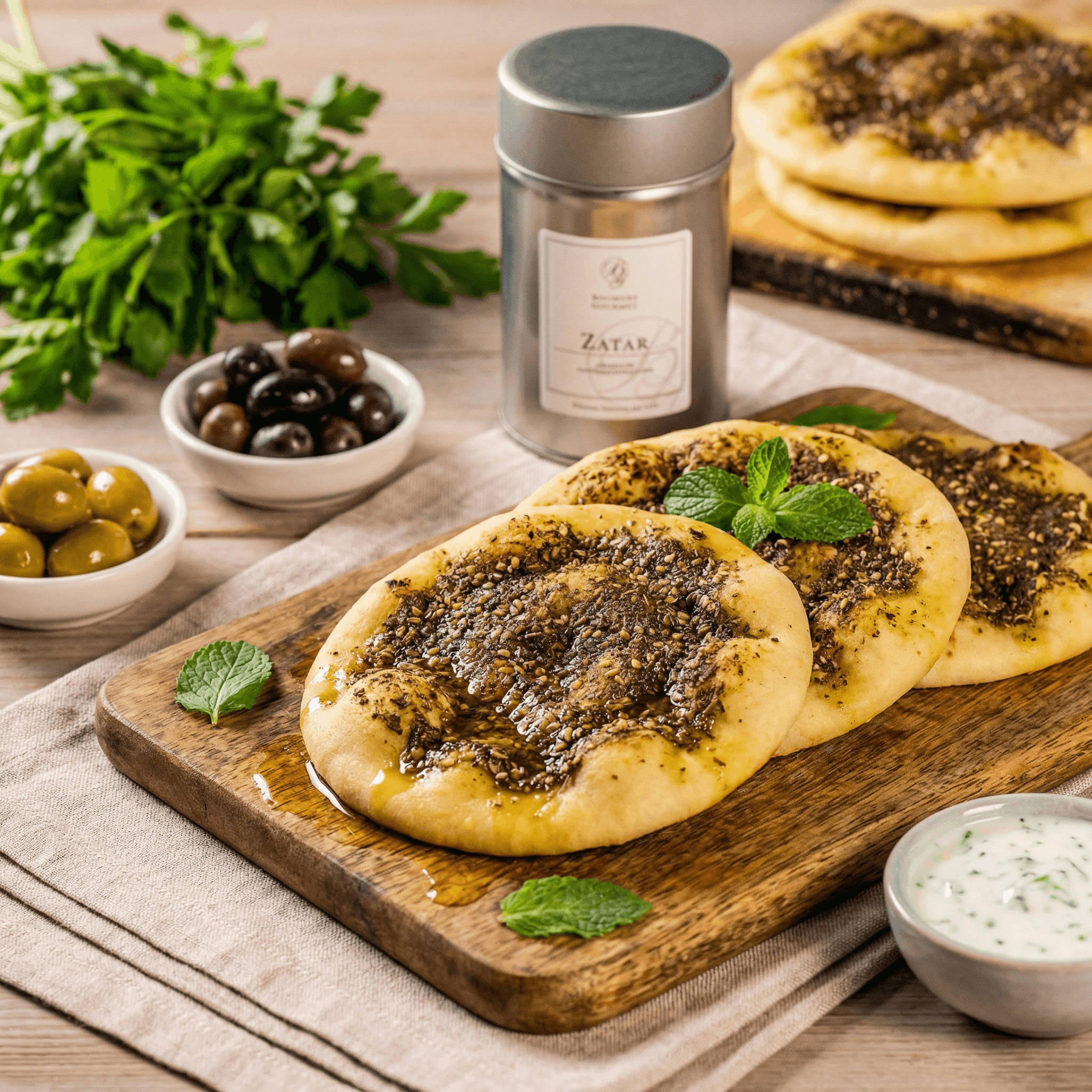 Manakish Rezept – Libanesische Pizza mit Zatar