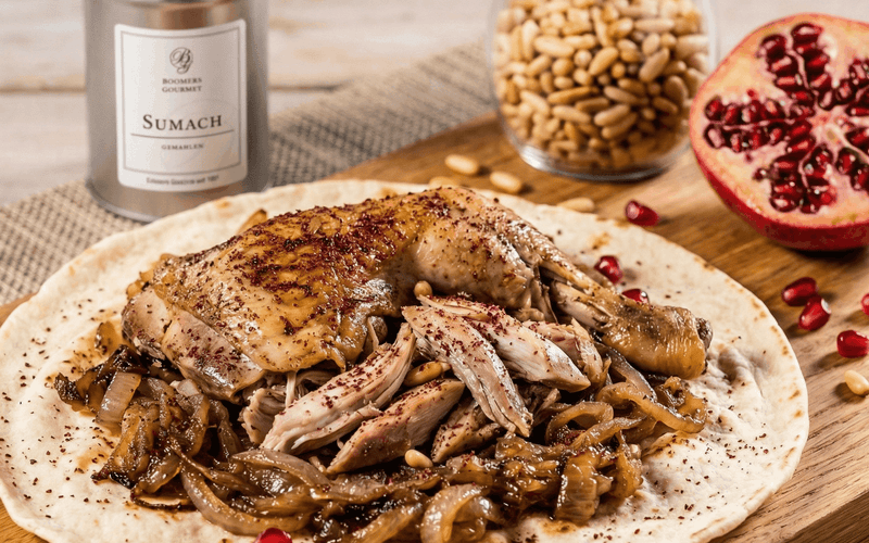 Musakhan – Palästinensisches Sumach-Hähnchen mit Fladenbrot