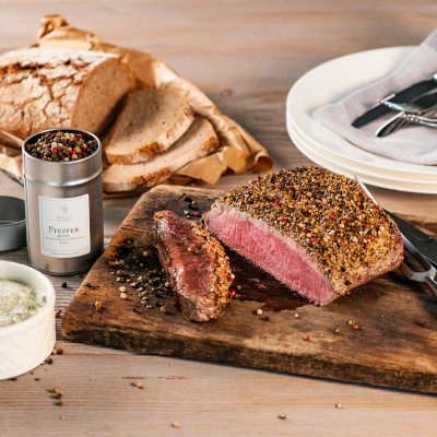 Roastbeef mit Pfeffer-Senf-Kruste