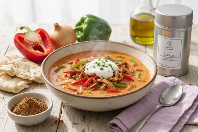 Gyrossuppe: cremige Partysuppe aus einem Topf