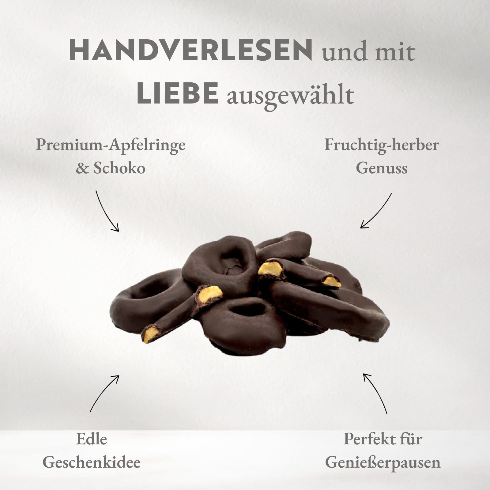 Apfelringe mit Zartbitterschokolade