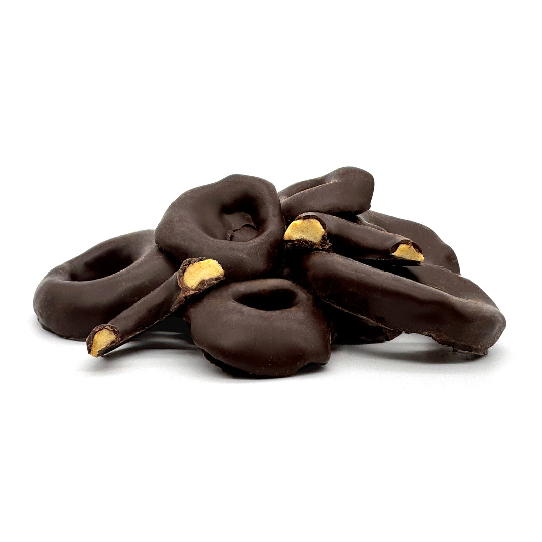 Apfelringe mit Zartbitterschokolade