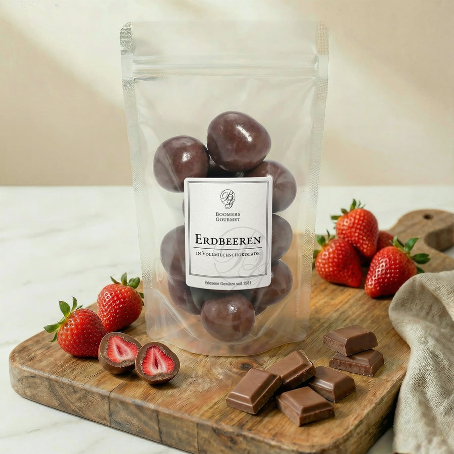 Erdbeeren in Vollmilchschokolade