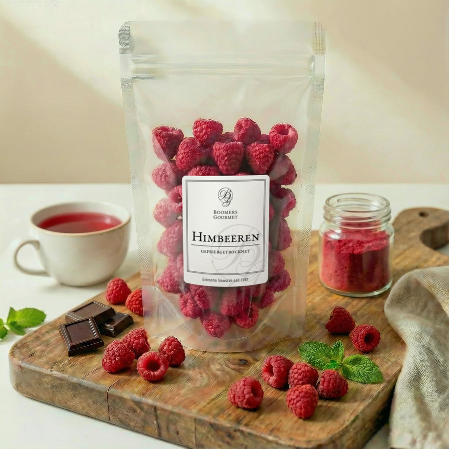 Gefriergetrocknete Himbeeren