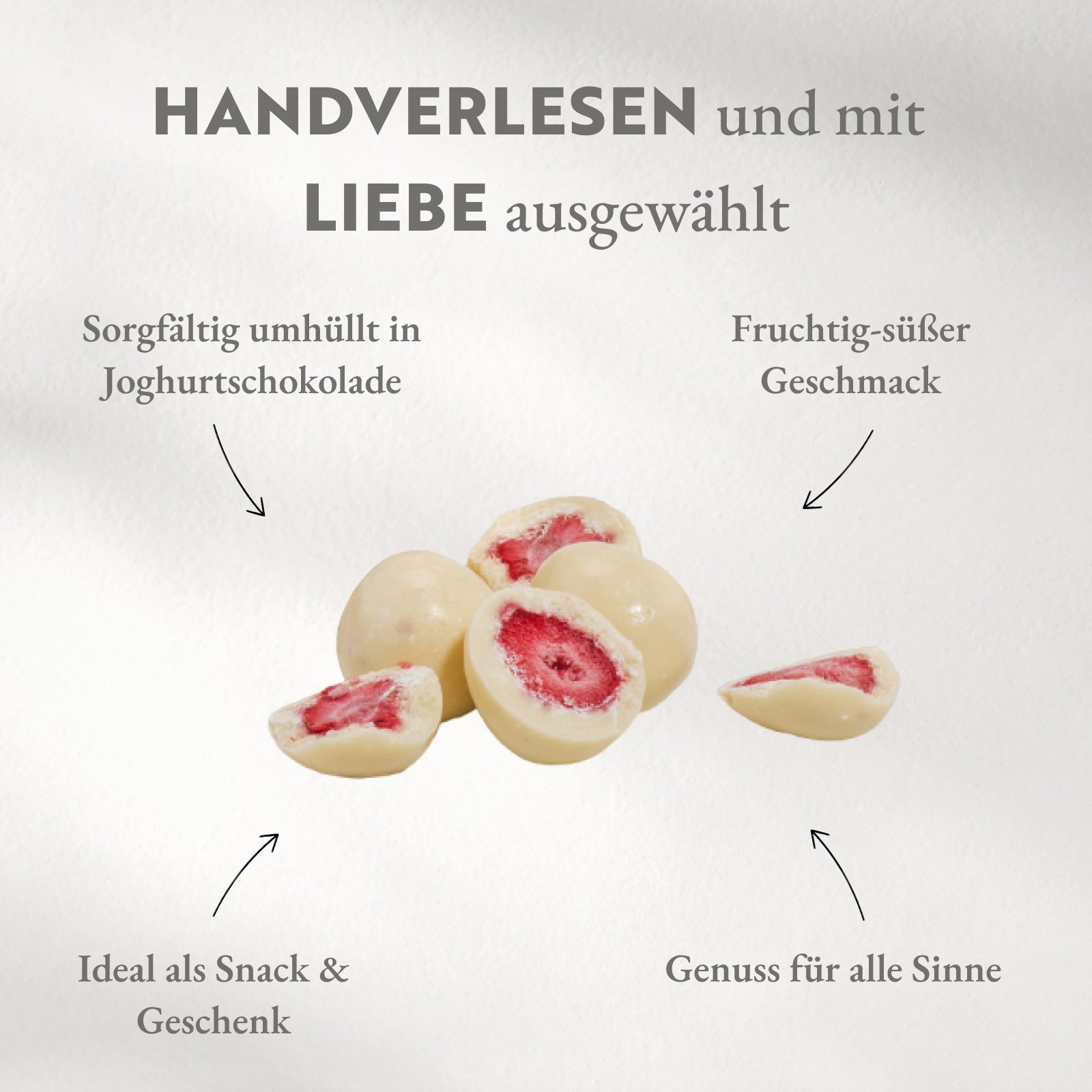 Erdbeeren in weißer Joghurtschokolade