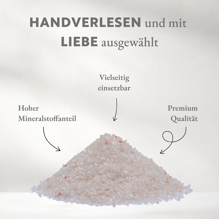 Rosa Kristallsalz, gemahlen Original Punjab (200 km südlich des Himalaya)