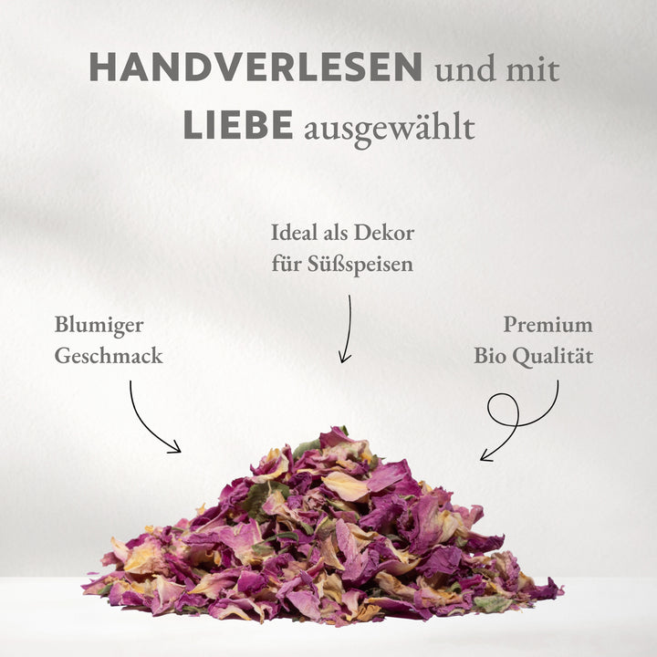 Rosenblütenblätter BIO, Premium Qualität