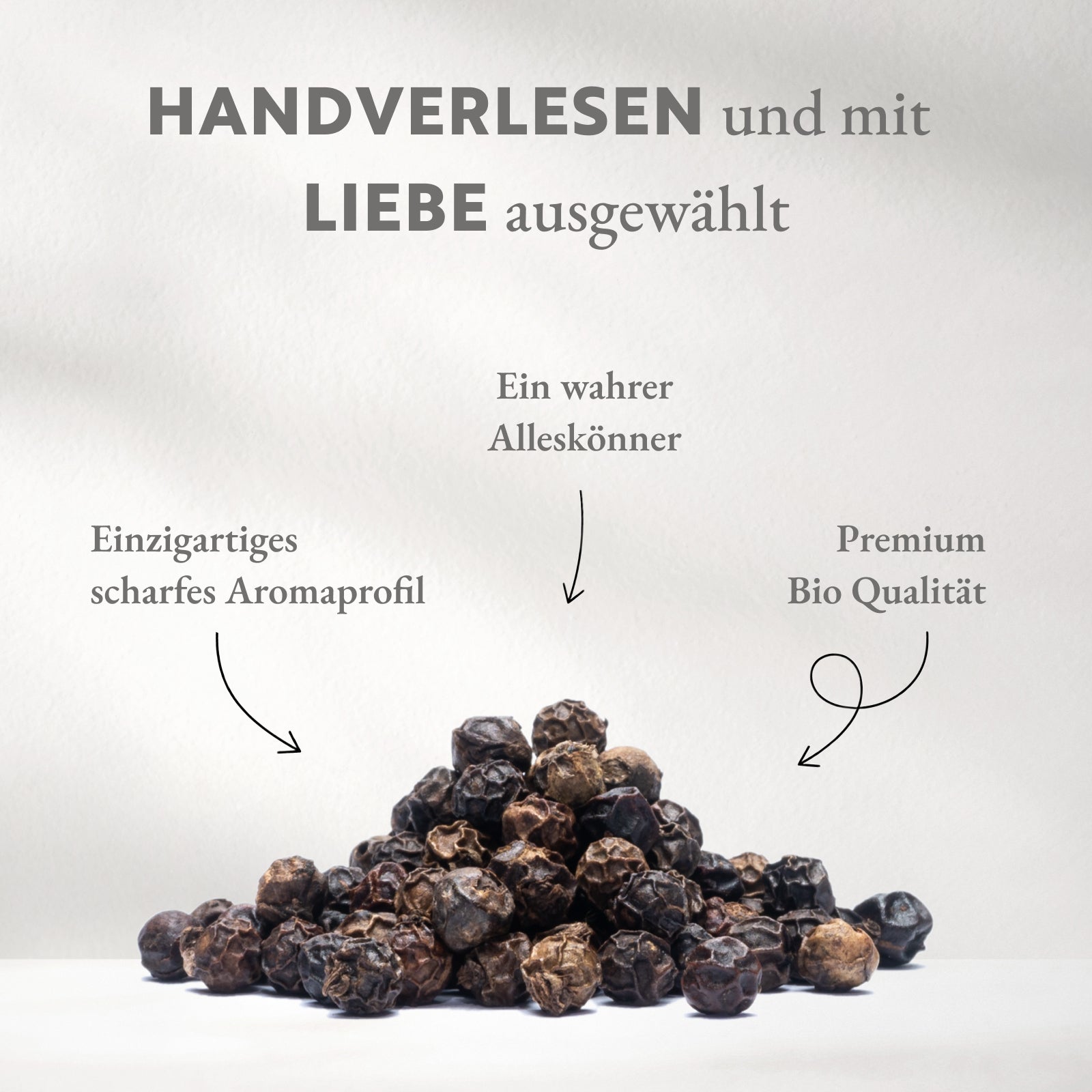 Schwarzer Tellicherry Pfeffer BIO, Garbled Special Extra Bold (TGSEB)