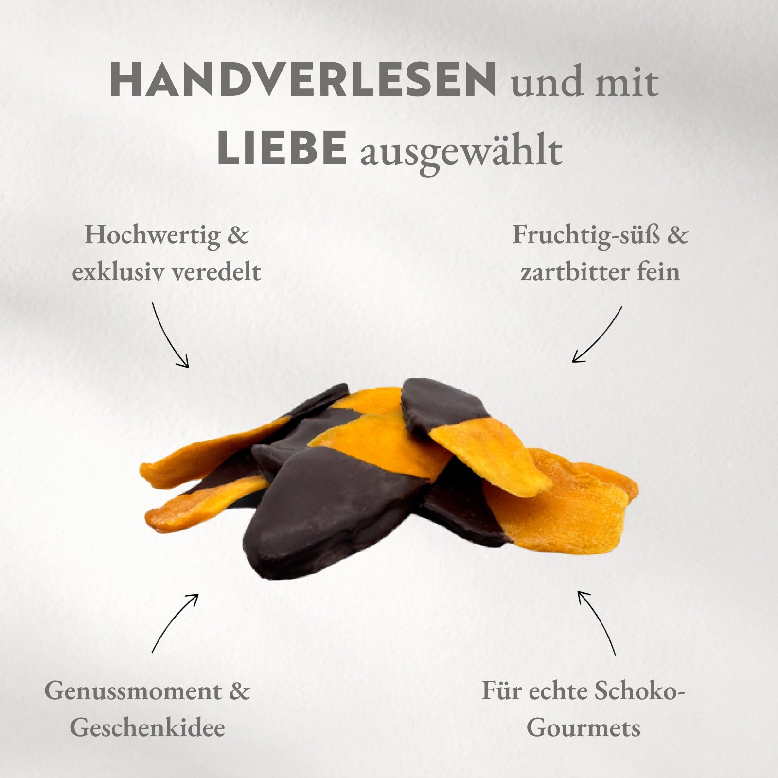 Mango gedippt in dunkler Glasur