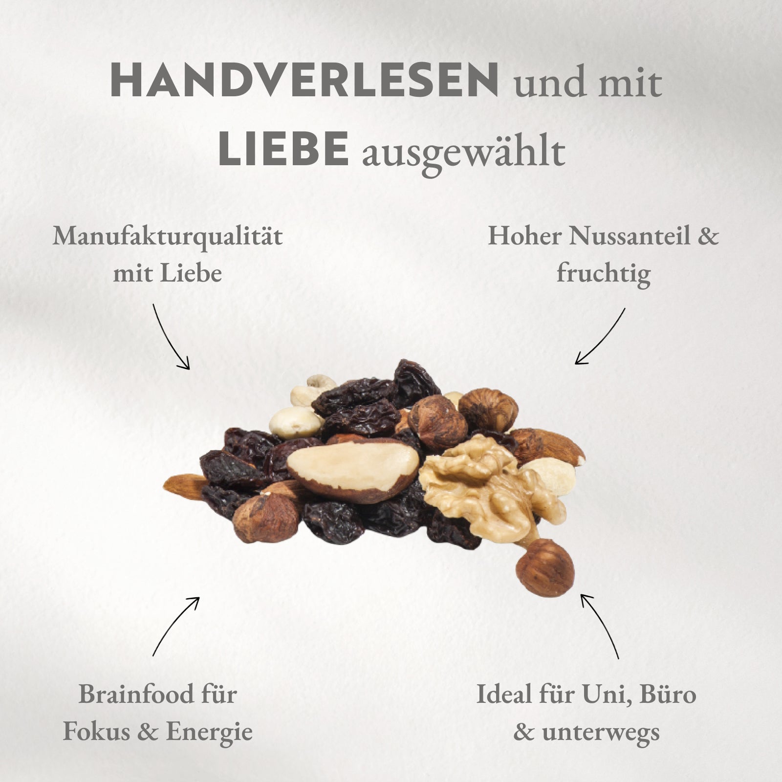 Studentenfutter, mit extra hohem Nussanteil