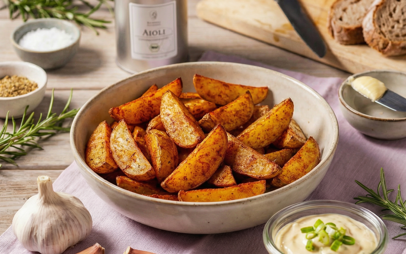 Ofenkartoffeln mit Aioli-Dip – cremig, würzig & einfach gemacht