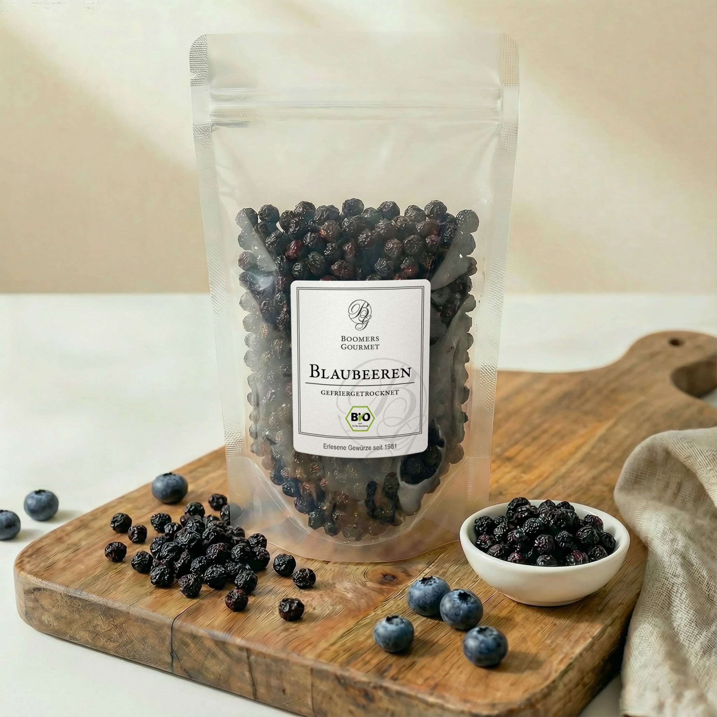 Blaubeeren aus Wildwuchs BIO, ganze gefriergetrocknete Früchte