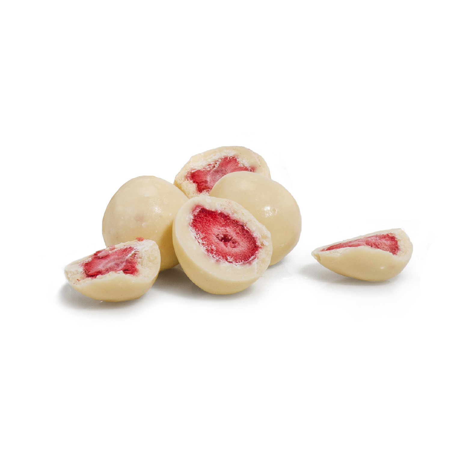 Erdbeeren in weißer Joghurtschokolade