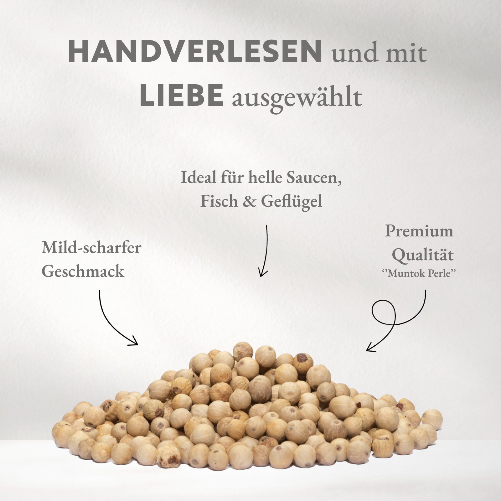 Pfeffer weiß, ganz, Muntok Perle